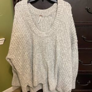 Free People Blue Bell V Neck Sweater
